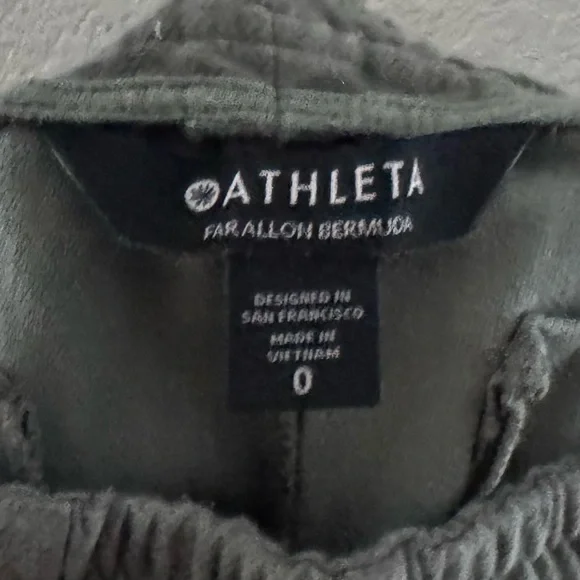 Athleta Farallon Short Bermuda Cotton Camo Olive Green Casual Lounge Travel 0 - Picture 7 of 10